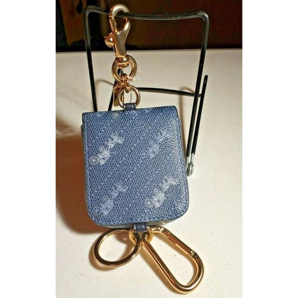 Coach Multi Attachments Case Bag Charm With Horse & Carriage Dot Print Blue 4305 - Picture 2 of 12